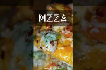 PIZZA |At home | In Oven/Microwave |Quick n easy recipe  #crunchyPizza #cheesypizza #YtShorts#viral