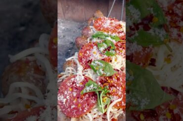 Pizza Sausage Skewers Recipe | Over The Fire Cooking by Derek Wolf