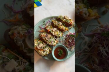 Cheesy Mushroom Bruschetta In Olive Oil | Italian Food In India #shorts #mushroom #youtubeshorts