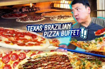 Eating ENTIRE MENU at All You Can Eat BRAZILIAN Rodizio PIZZA BUFFET &  BEST Texas BBQ Pork Belly