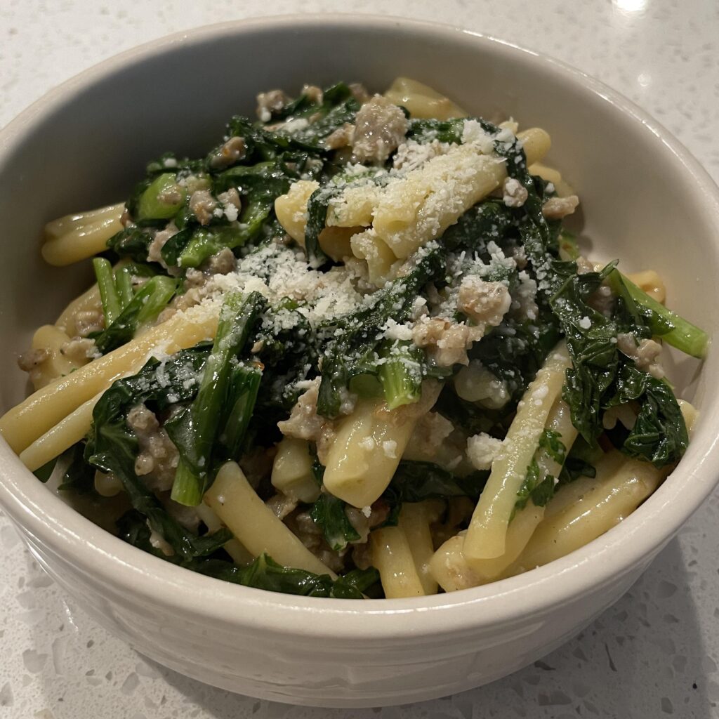Broccoli rabe, spicy sausage, pecorino