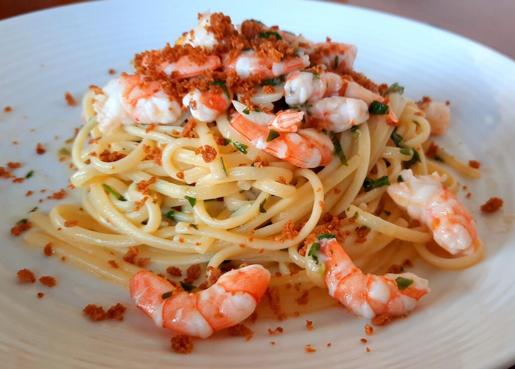 Shrimp scampi pasta