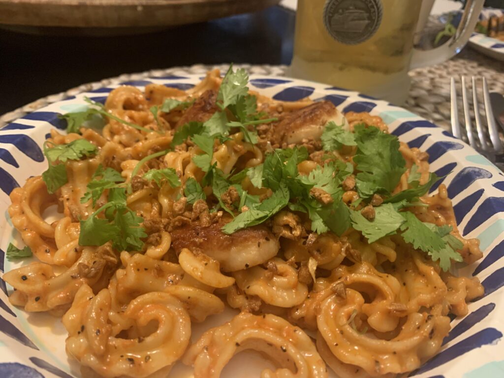 I made this tet noodle dish from Madame Vo NYC, but I used cascatelli noodles instead of egg noodles.