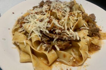 Beef ragu with pappardelle pasta