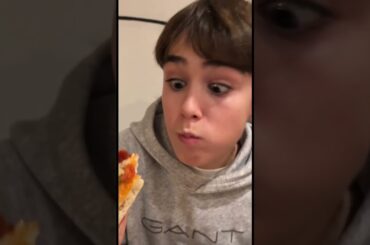 Eating delicious Pizza in Italy