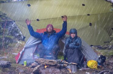 Tent CAMPING in a STORM - Heavy Rain - SNOW and Strong Winds