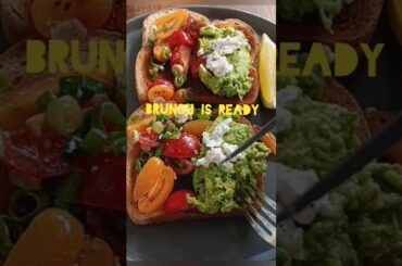 Avocado & fetta Bruschetta Brunch - breakfast and lunch #shorts#food #viral