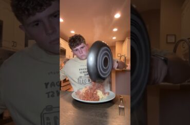 Eating the biggest plate of Italian food!