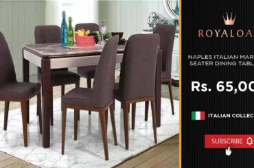 Royaloak | Naples Italian Marble 6 Seater Dining Table Set