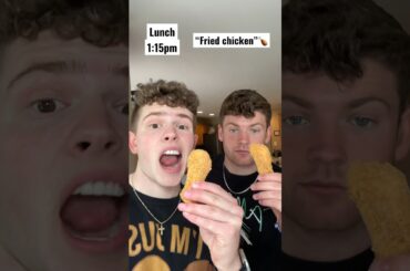 Eating what my brother makes me for the whole day!