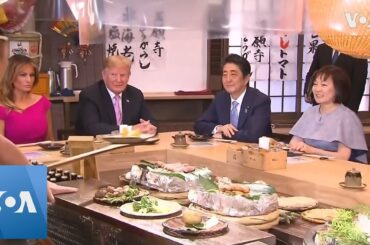 US President Trump and Japan's PM Abe Sit Down for Traditional Japanese Dinner | VOANews