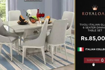 Royaloak | Tivoli Italian Glass 6 Seater Dining Table Set
