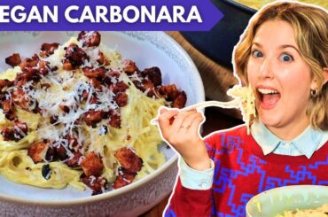 VEGAN Creamy Carbonara Pasta Recipe!