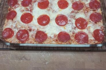 Pizza baked spaghetti alla chitarra