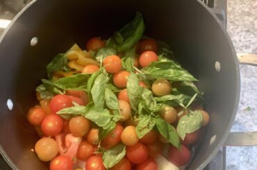 Finally harvested enough from the garden to make a little batch of sauce!!!