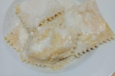Ricotta and cranberry Gouda ravioli with béchamel sauce