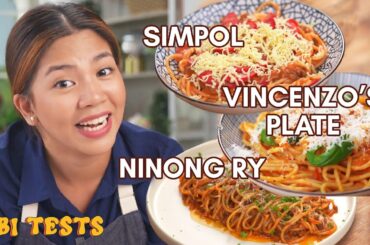 Abi Tries the Best Spaghetti Recipes (Ninong Ry, Chef Tatung, Vincenzo’s Plate)