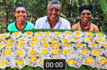 50 HALF BOIL EATING CHALLENGE | WORLD FASTEST EATING CHALLENGE | VILLAGE EATING CHALLENGE