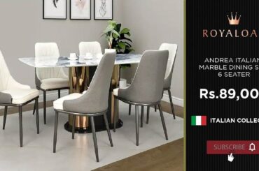 Royaloak | Andrea Italian Marble Dining Set 6 Seater