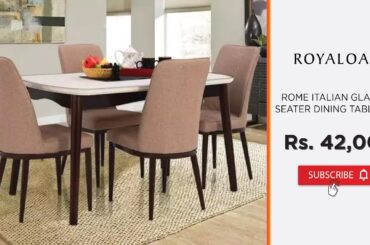 Royaloak | Rome Italian Glass | 4 Seater | Dining Table Set