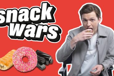 Tom Holland Tries Best British And American Snacks | Snack Wars | @LADbible