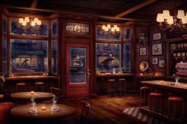 Night Owl Jazz Cafe Ambience with Relaxing Jazz Music & Rain Sounds