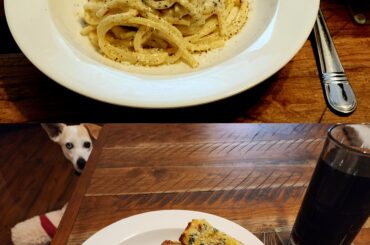 Cacio e pepe for lunch, spaghetti with meat sauce for dinner. It was a pasta kind of day.