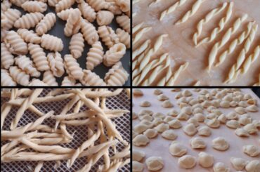 Four shapes of semolina pasta