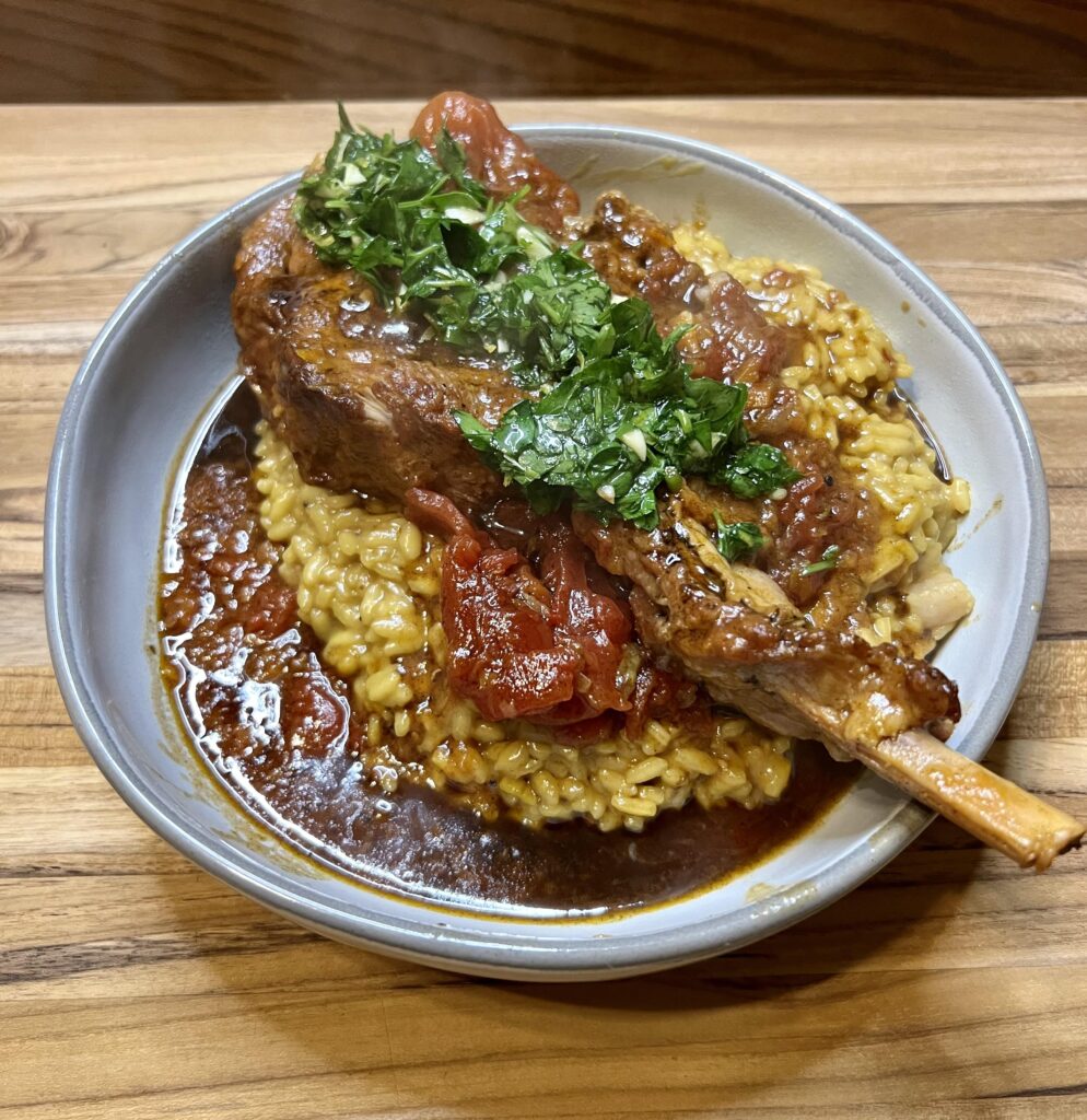 Osso Bucco, Saffron Risotto, Gremolata