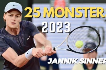 Jannik Sinner - 25 Monstrous Backhand Shots 2023 (HD)