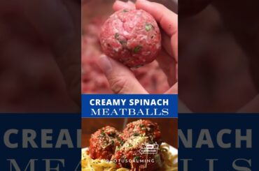 Creamy Spinach Meatballs recipe Italian recipes with ground beef.
