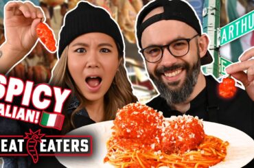 LEGENDARY Arthur Ave Italian Food Tour + Babish Makes Spaghetti all'Assassina! | Heat Eaters