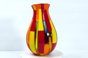 My Italian Decor - Handmade Murano Glass Pazzia Flower Vase, Made In Italy