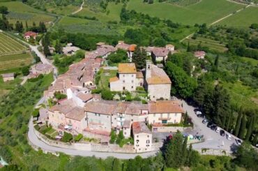 Drone shots of Montefioralle, a Gorgeous 20 min walk from our Italian Villa