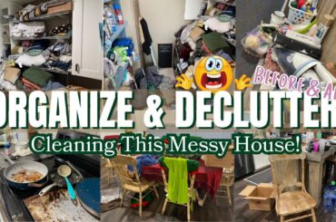 *NEW* CLEAN WITH ME / CLEANING DECLUTTERING AND ORGANIZING TONS OF JUNK! BEFORE AND AFTER MOTIVATION
