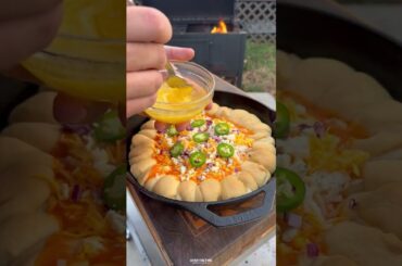 Buffalo Chicken Dip with Stuffed Crust #ad  | Over The Fire Cooking by Derek Wolf