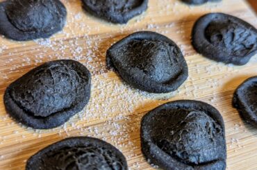 Mushroom ink orecchiette