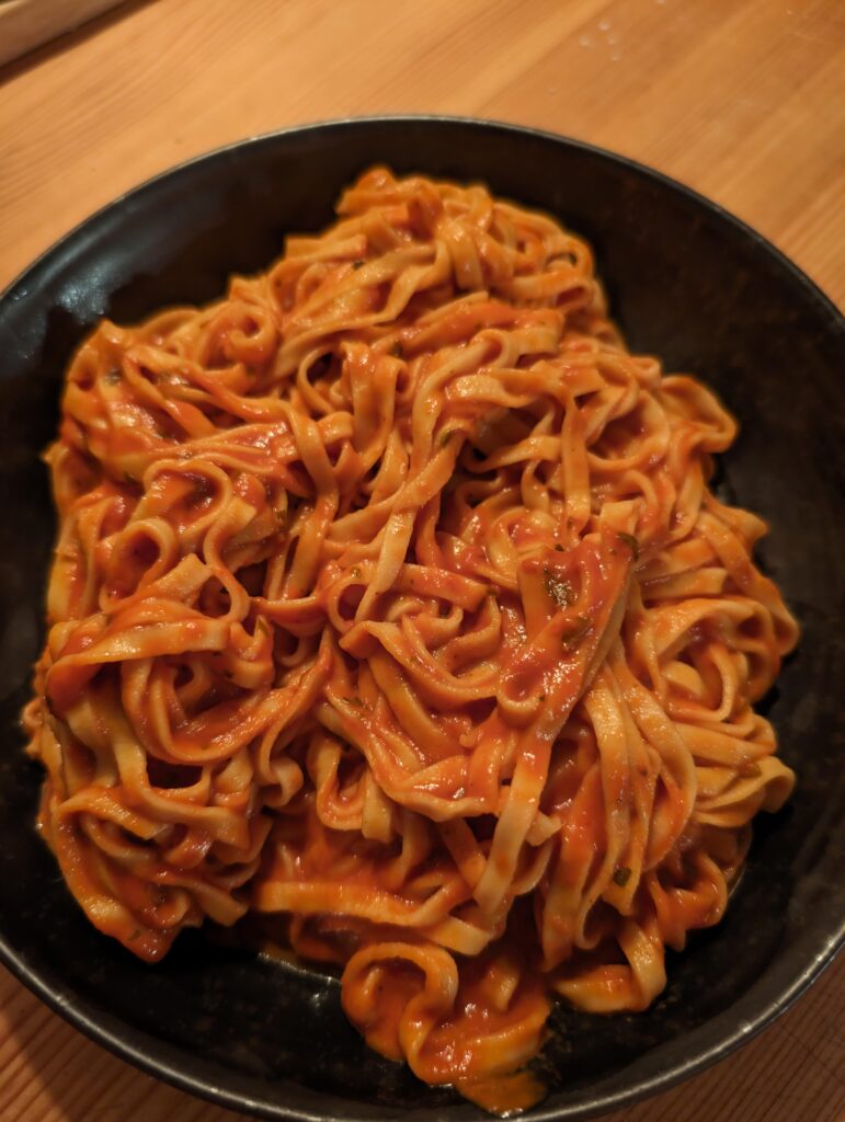 Linguine with vodka sauce