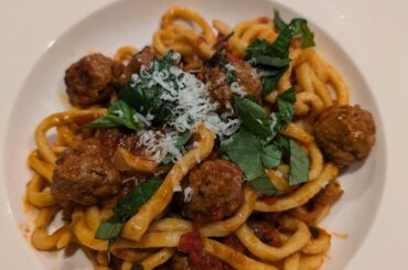Spaghetti alla chitarra con le polpette