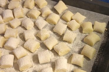 Gnocchi di patate on a chilly winter morning. Made with potatoes from our own garden. #Trentino