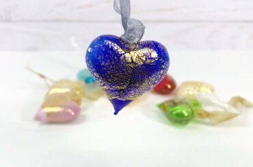 My Italian Decor - Murano Glass Blown Small Heart Ornaments, Handmade In Italy
