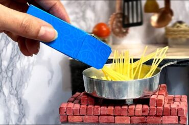 Yummy miniature spaghetti meatballs italian recipe like a pro|ASMR miniature spaghetti meatballs