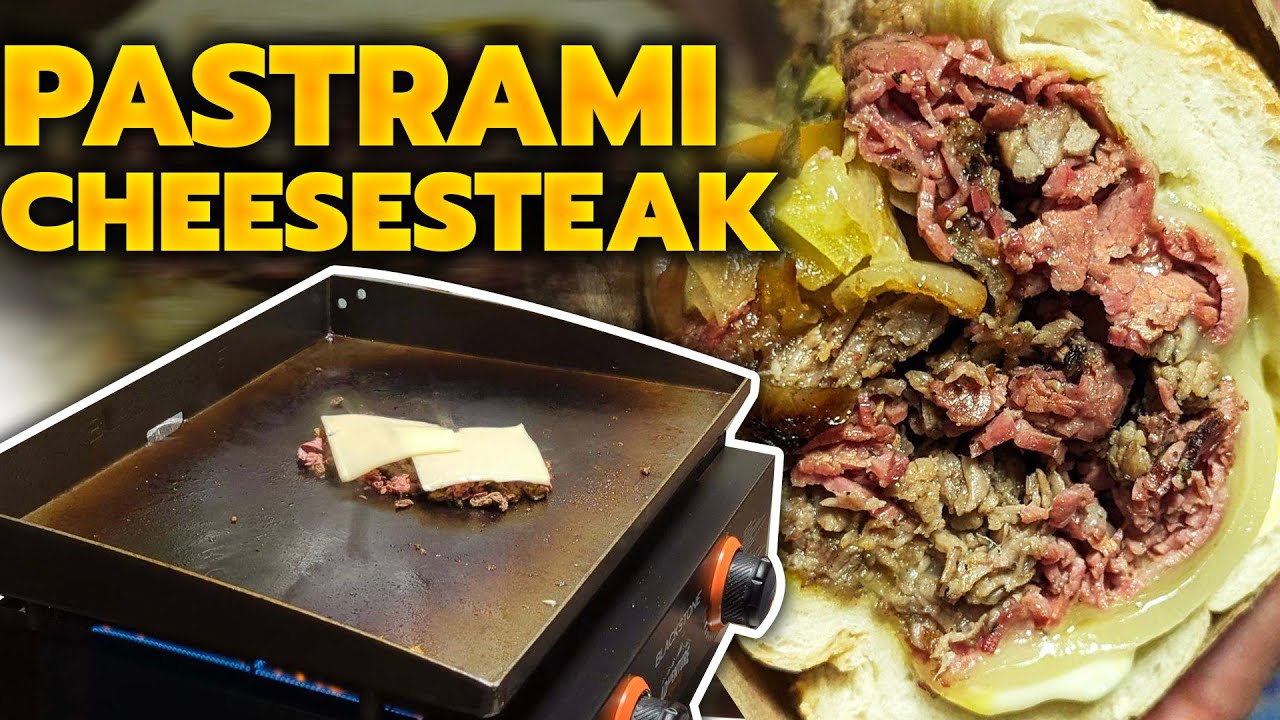 Pastrami Cheesesteak Sandwich on Amoroso’s Italian Roll – Cooking on the Blackstone 22″ Griddle Pastrami Cheesesteak Sandwich on Amoroso's Italian Roll - Cooking on the Blackstone 22" Griddle