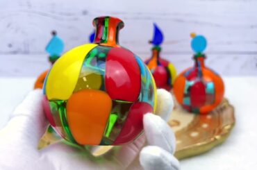My Italian Decor - Handmade Murano Glass Small Decorative Perfume Bottle, Made In Italy.