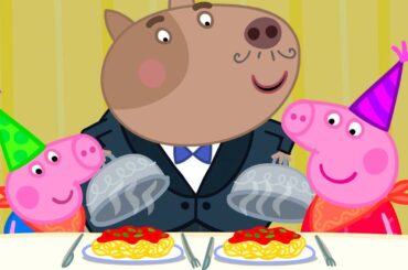 Peppa Pig And George Go For A Birthday Meal | Kids TV And Stories