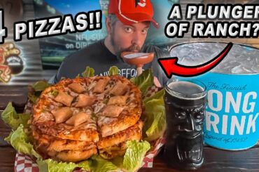 A Plunger of Ranch?? Giligin's Big Quadruple Pizza Challenge in Scottsdale, Arizona!!