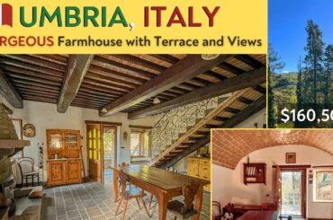 Gorgeous Farmhouse in Umbria for Sale, Terrace and View #italianproperty #realestate #europe #italia