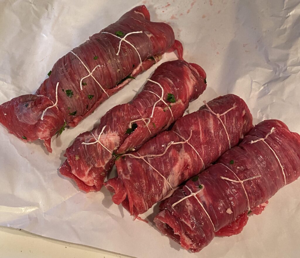 Braciola wrapped and ready to go