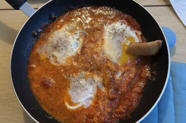 Uova al purgatorio. Unfortunately did not have any basil on hand