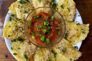 Sausage Ravioli Pan Fried in Bacon Fat and Tossed in Parm w/ Extra Bacon for Snacking